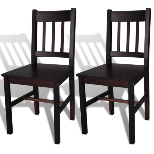 Dining Chairs 2pcs Dark Brown Pinewood - Image 6