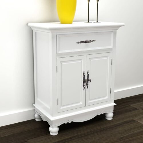 Wooden Cabinet with 2 Doors 1 Drawer White - Image 11