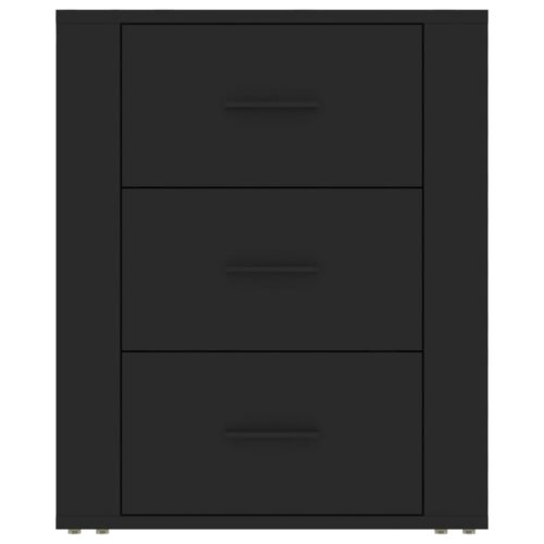 Bedside Cabinet Black 50x36x60cm Engineered Wood - Image 6