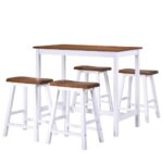 Bar Table Stool Set 5 Pieces Solid Wood