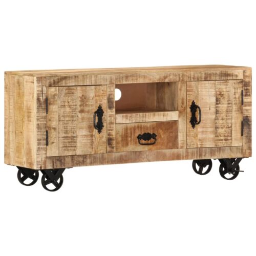 TV Cabinet Rough Mango Wood 110x30x50cm - Image 11