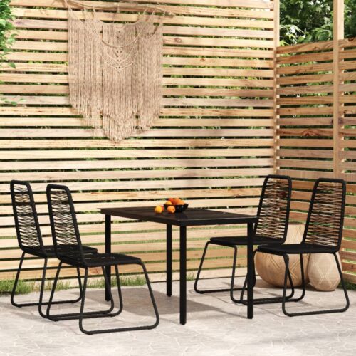 5-Piece Garden Dining Set Black - Image 9