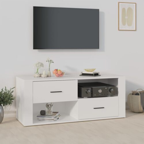 TV Cabinet White 100x35x40cm Engineered Wood
