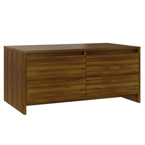 Coffee Table Brown Oak 90x50x41.5cm Engineered Wood - Image 2