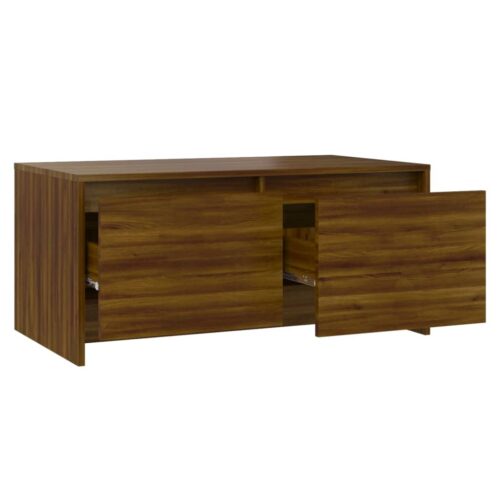 Coffee Table Brown Oak 90x50x41.5cm Engineered Wood - Image 7