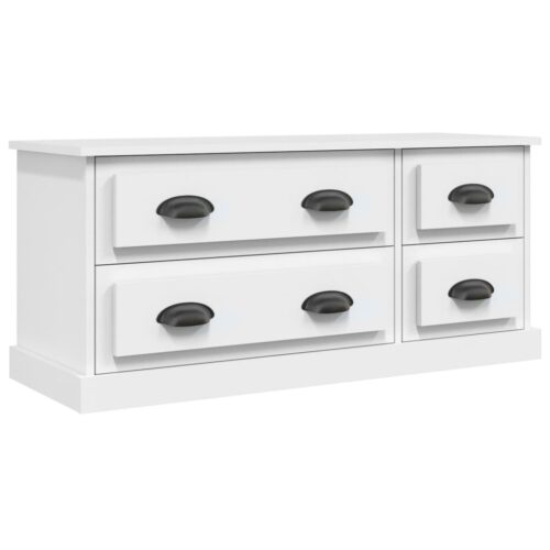 TV Cabinet White 100x35.5x45cm Engineered Wood - Image 2