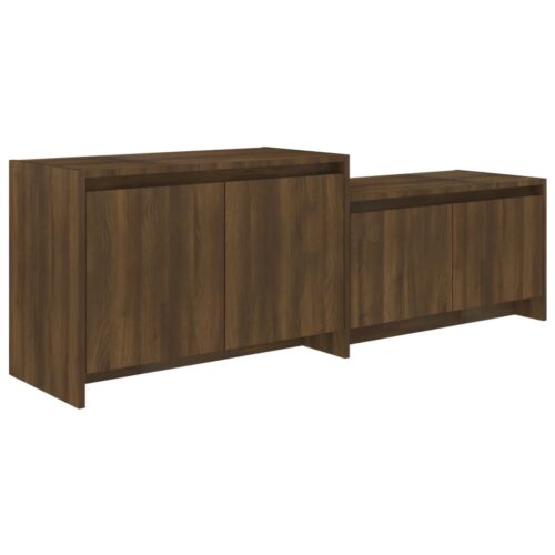 TV Cabinet Brown Oak 146.5x35x50cm Engineered Wood