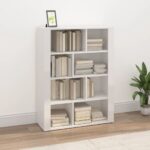 Sideboard High Gloss White 80x30x106cm Engineered Wood