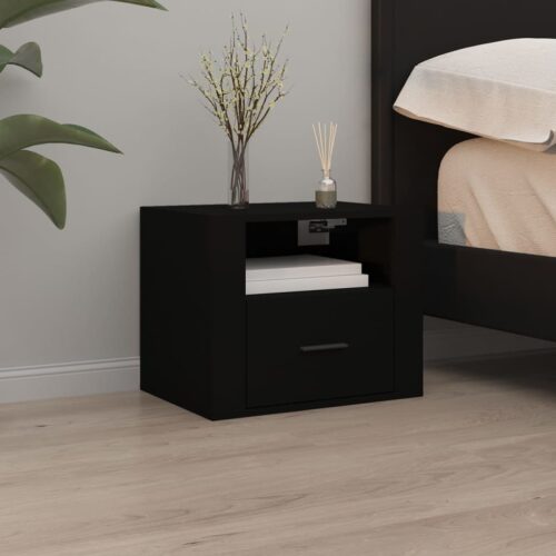 Wall-mounted Bedside Cabinets 2pcs Black 50x36x40cm - Image 3