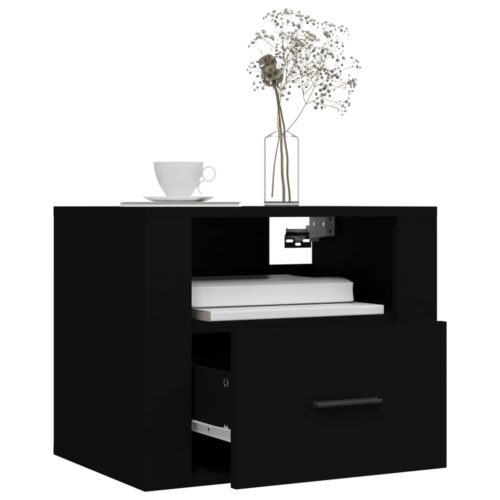 Wall-mounted Bedside Cabinets 2pcs Black 50x36x40cm - Image 4