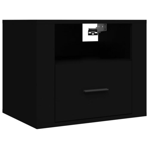 Wall-mounted Bedside Cabinets 2pcs Black 50x36x40cm - Image 5