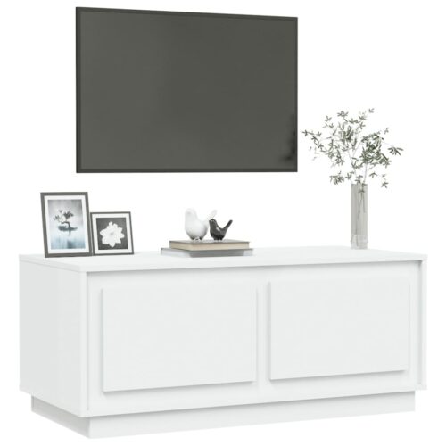 Coffee Table White 102x50x44cm Engineered Wood - Image 4