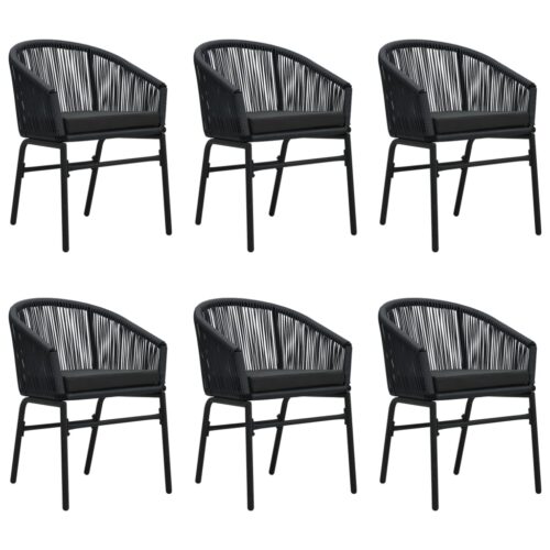 7-Piece Garden Dining Set Black Outdoor Patio Lounge Furniture - Image 3