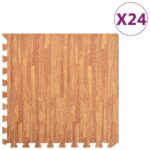 Floor Mats 24pcs Wood Grain 8.64m EVA Foam