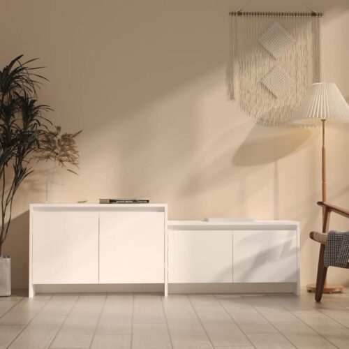 TV Cabinet White 146.5x35x50cm Engineered Wood - Image 3