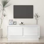 Coffee Table High Gloss White 102x50x44cm Engineered Wood