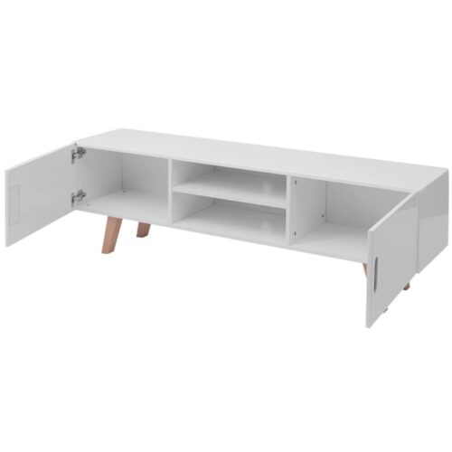 TV Stand MDF 150x35x48.5cm High Gloss White - Image 3
