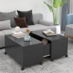 Coffee Table Grey 75x75x38cm Engineered Wood