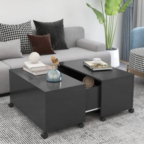 Coffee Table Grey 75x75x38cm Engineered Wood