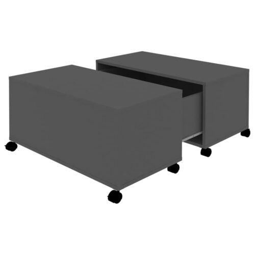 Coffee Table Grey 75x75x38cm Engineered Wood - Image 2