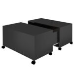 Coffee Table High Gloss Black 75x75x38cm Engineered Wood