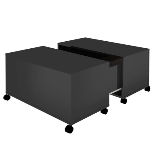 Coffee Table High Gloss Black 75x75x38cm Engineered Wood