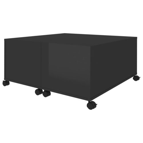 Coffee Table High Gloss Black 75x75x38cm Engineered Wood - Image 4