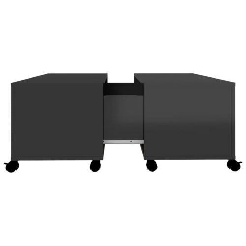 Coffee Table High Gloss Black 75x75x38cm Engineered Wood - Image 5