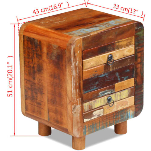 Night Cabinet Solid Reclaimed Wood 43x33x51cm - Image 5