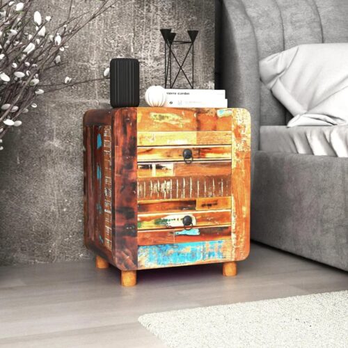 Night Cabinet Solid Reclaimed Wood 43x33x51cm - Image 10