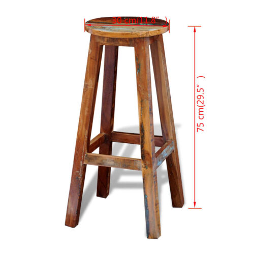 Bar Stool Solid Reclaimed Wood - Image 8