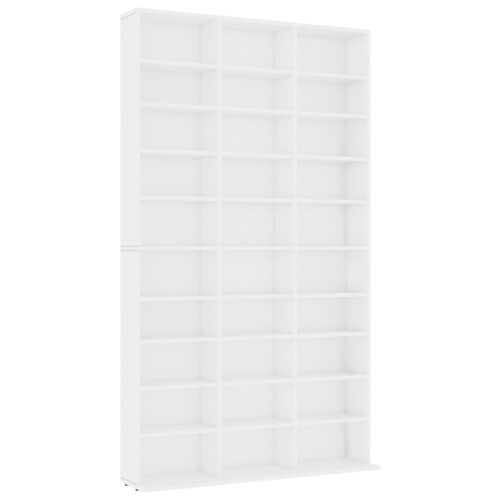 CD Cabinet White 102x16x177.5cm Engineered Wood - Image 2
