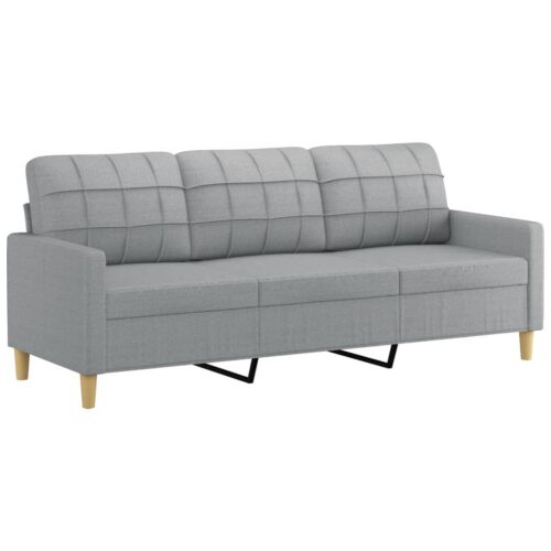 3-Seater Sofa Grey 180cm Fabric