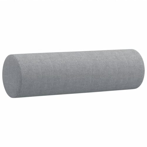3-Seater Sofa with Throw Pillows Grey 180cm Fabric - Image 6