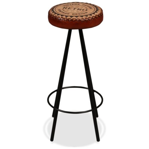 Bar Stools 4pcs Real Leather - Image 4