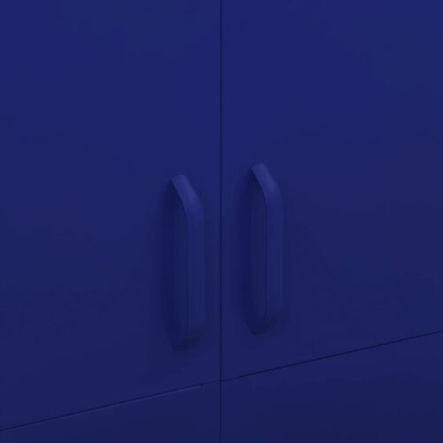 Tall Wardrobe Locker Cabinet Steel Metal Storage Filing Cupboard Navy - Image 7