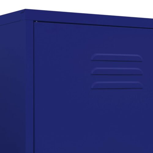 Tall Wardrobe Locker Cabinet Steel Metal Storage Filing Cupboard Navy - Image 8