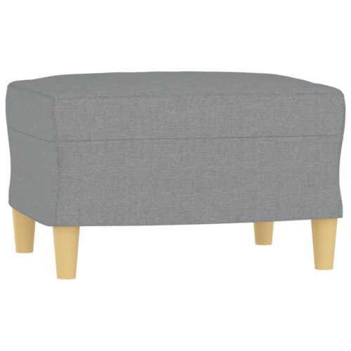 3-Seater Sofa with Footstool Grey 180cm Fabric - Image 5