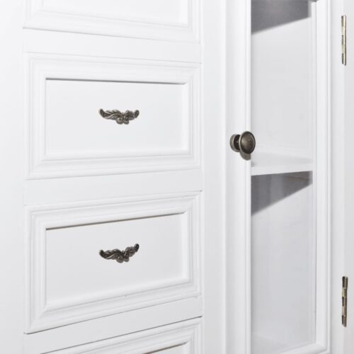 Cabinet with 5 Drawers 2 Shelves White - Image 3