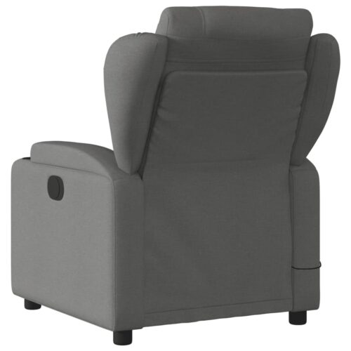 Massage Recliner Chair Dark Grey Fabric - Image 4