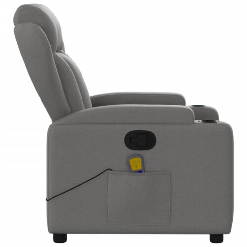 Massage Recliner Chair Dark Grey Fabric - Image 8