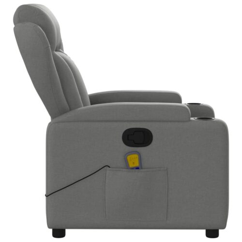 Massage Recliner Chair Dark Grey Fabric - Image 8
