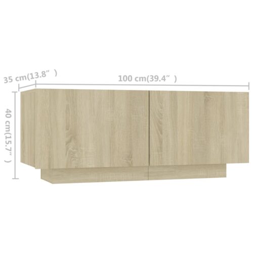 LED RGB Lights Wooden TV Cabinet Entertainment Unit Stand Storage Rack Shelf Oak - Image 10