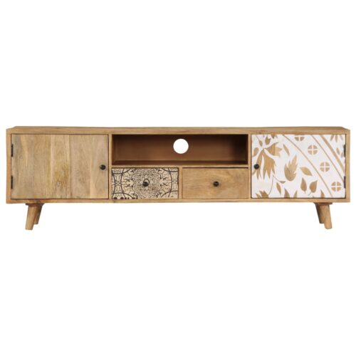 TV Cabinet 140x30x40cm Solid Mango Wood - Image 2