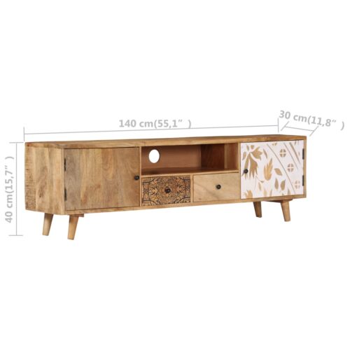 TV Cabinet 140x30x40cm Solid Mango Wood - Image 10