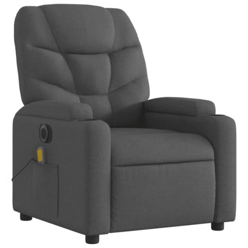 Electric Massage Recliner Chair Dark Grey Fabric - Image 3