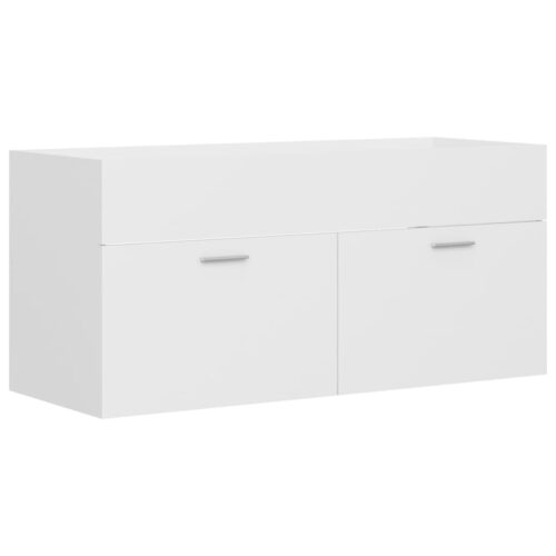 Bathroom Furniture Set White Engineered Wood - Image 8