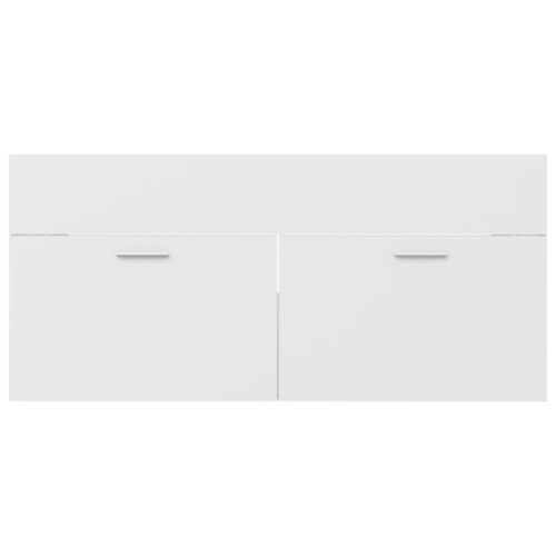 Bathroom Furniture Set White Engineered Wood - Image 9