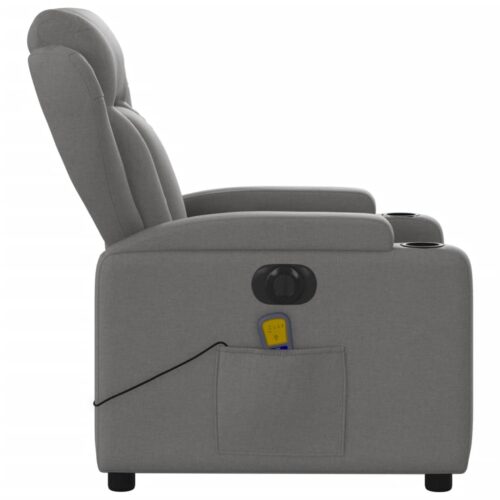 Electric Massage Recliner Chair Dark Grey Fabric - Image 9