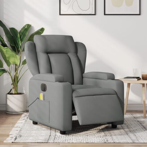Electric Massage Recliner Chair Dark Grey Fabric - Image 12